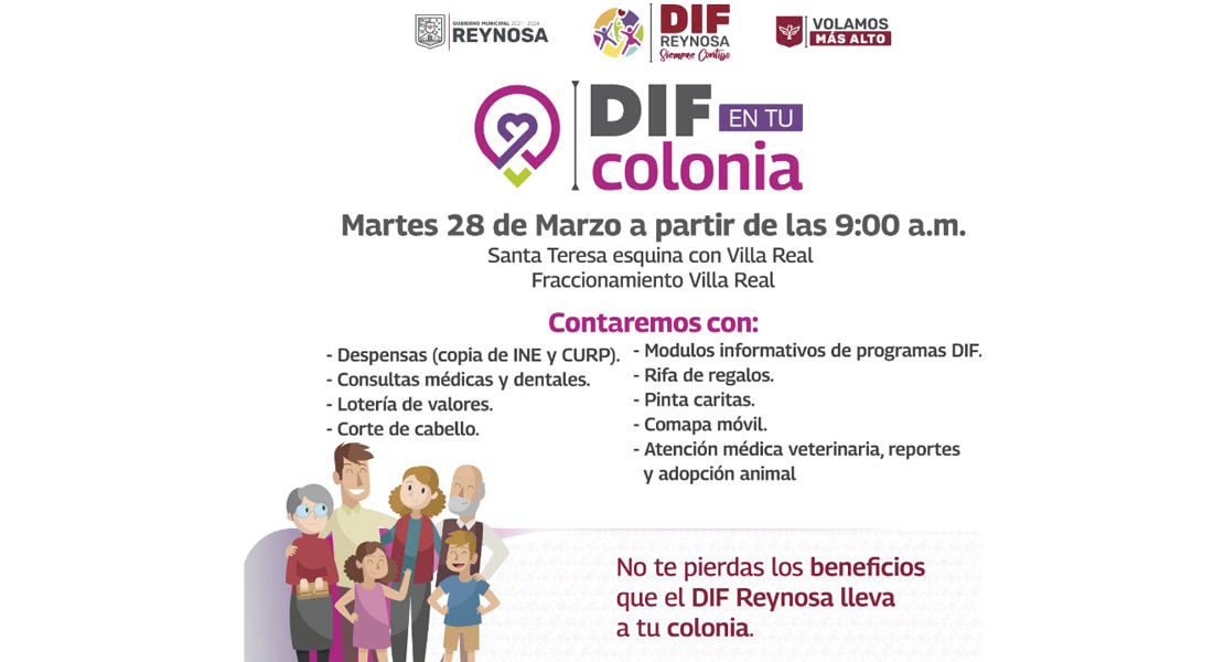 Atenderá DIF Reynosa a familias del Fraccionamiento Villa Real