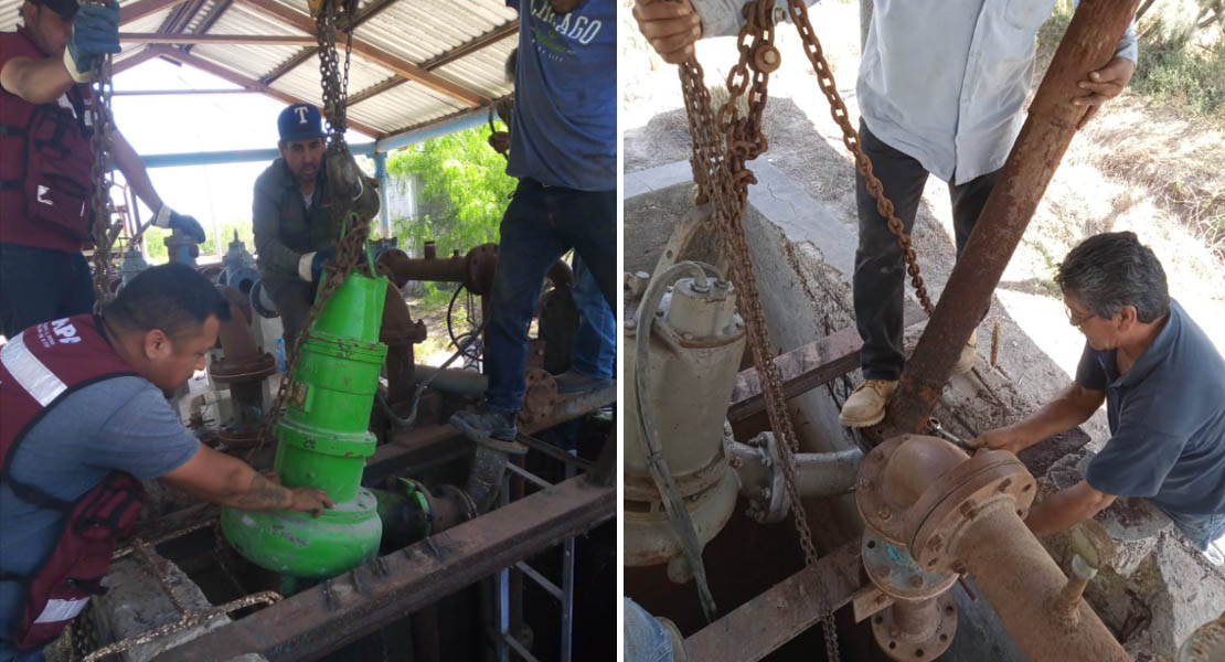 Instaló COMAPA bomba en Estación de Bombeo Cavazos