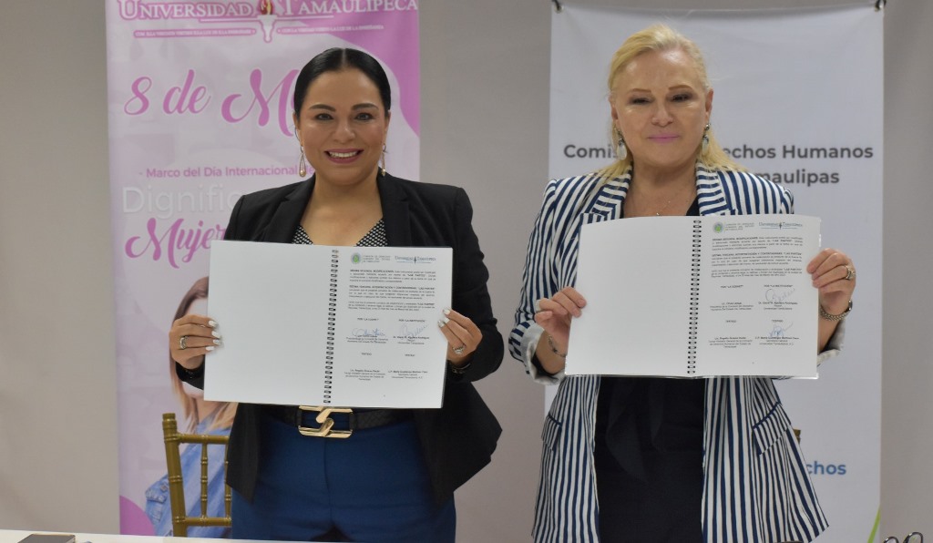 Firman Universidad Tamaulipeca y CODHET convenio de colaboración para la dignificación de la mujer
