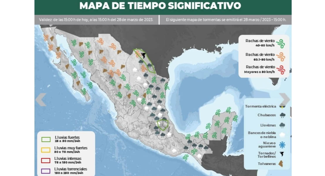 Avisa PCyB de Reynosa llegada de frente frio con lluvia