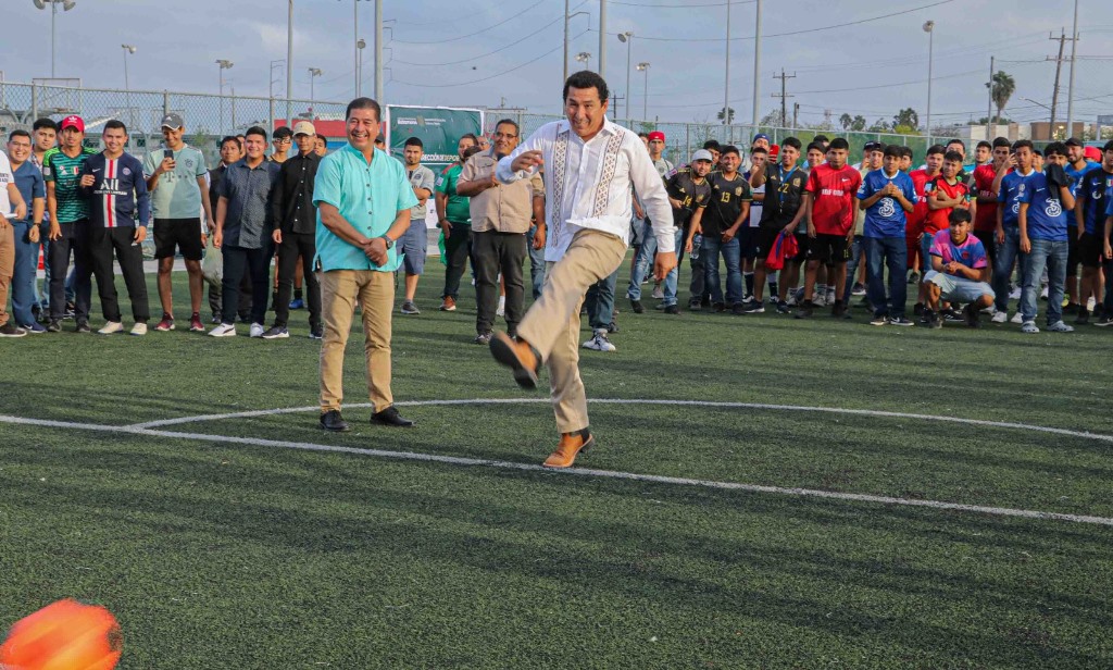 Inaugura Alcalde Mario López, Copa Matamoros Interbarrios de fútbol 7 “Lic. Benito Juárez”