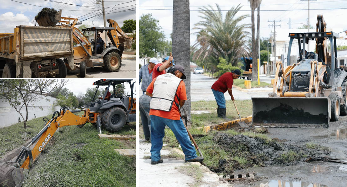 Desazolva Municipio drenes y pluviales de Reynosa