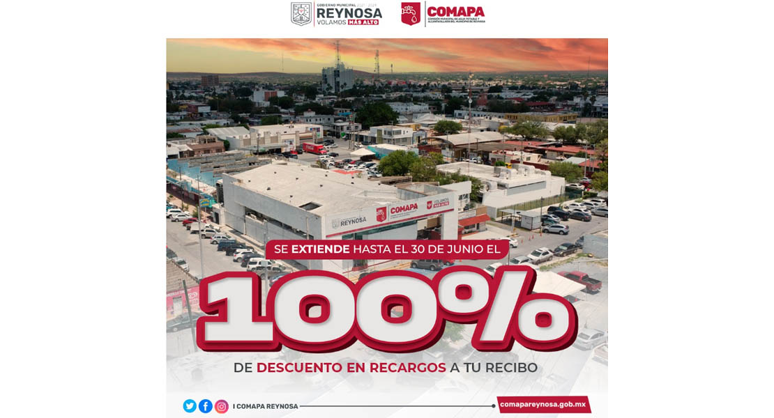 Extiende COMAPA descuento del 100% en recargos al pagar el recibo de agua