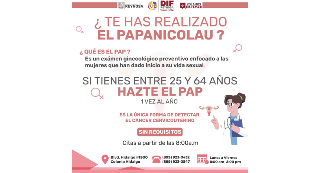 Invita DIF Reynosa a realizarse examen de Papanicolau