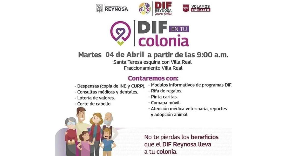 «DIF en Tu Colonia» llegará a las familias del Fraccionamiento Villa Real