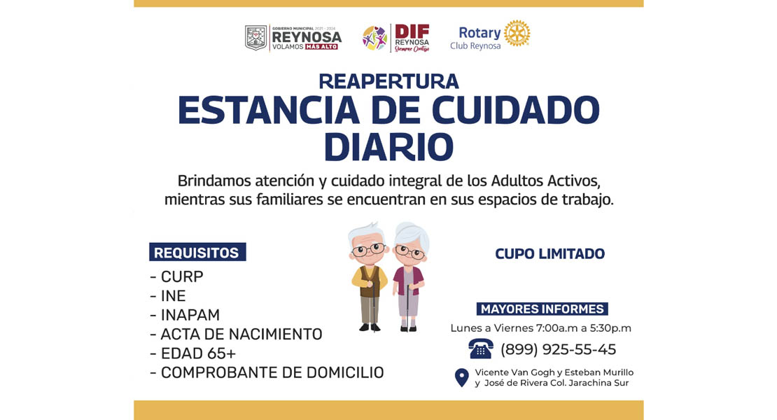 Realizará DIF Reynosa próxima apertura de Estancia de Cuidado Diario