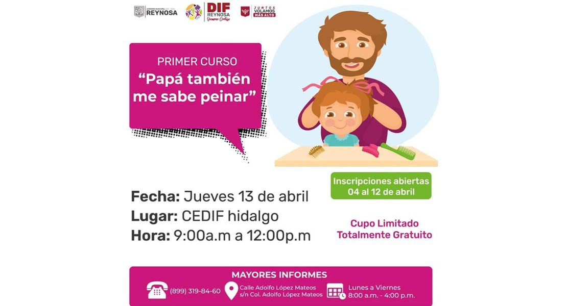 Últimos días para registrarse en el Primer Curso «Papá También Me Sabe Peinar»