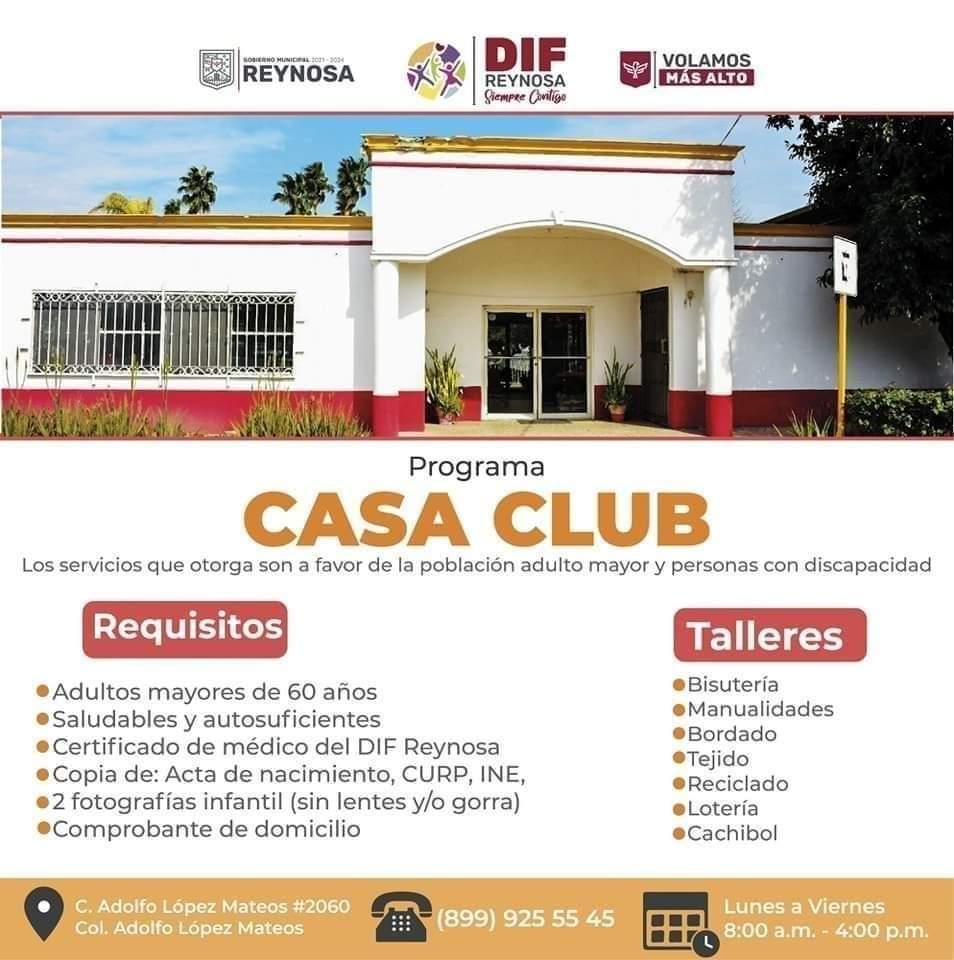 Ofrece DIF Reynosa talleres en Casa Club