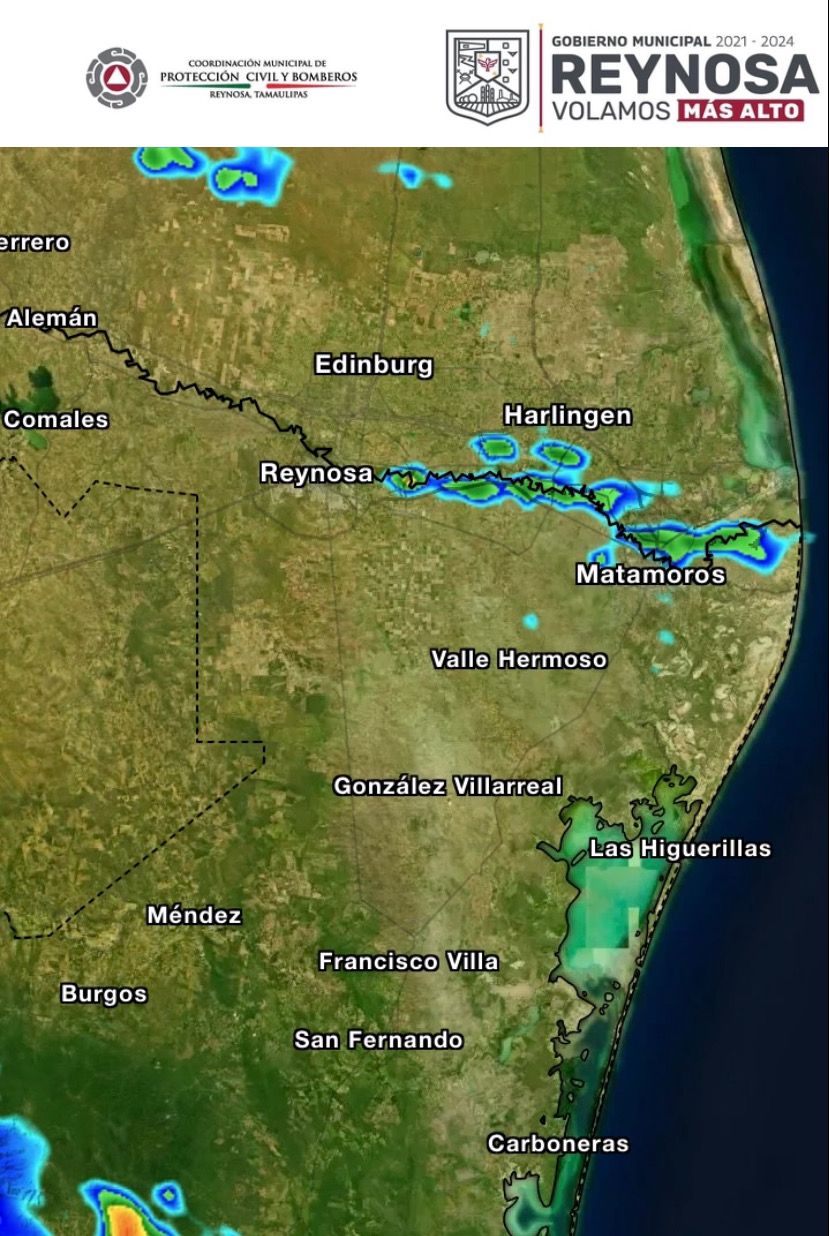 Informa PCyB probabilidad de lluvia en Reynosa