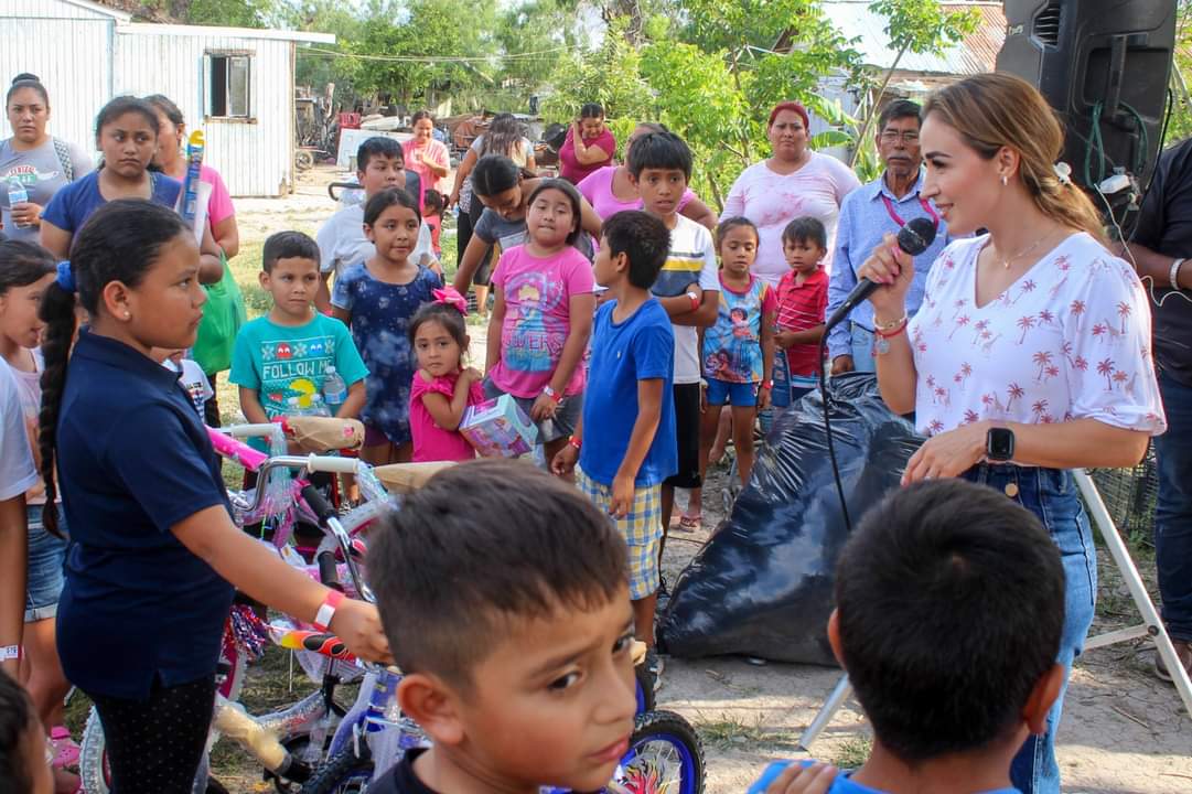 REALIZA VISITA PRESIDENTA DEL SISTEMA DIF RÍO BRAVO A NIÑOS DE VILLA DE NUEVO PROGRESO.