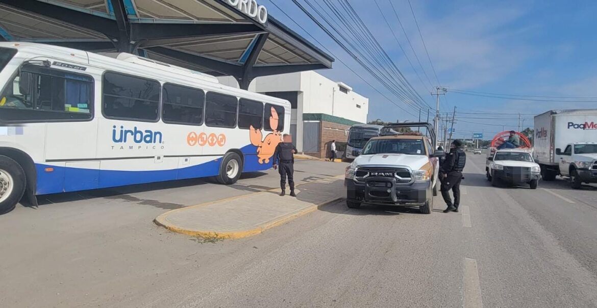 Guardia Estatal vigila estaciones de transporte público en Altamira